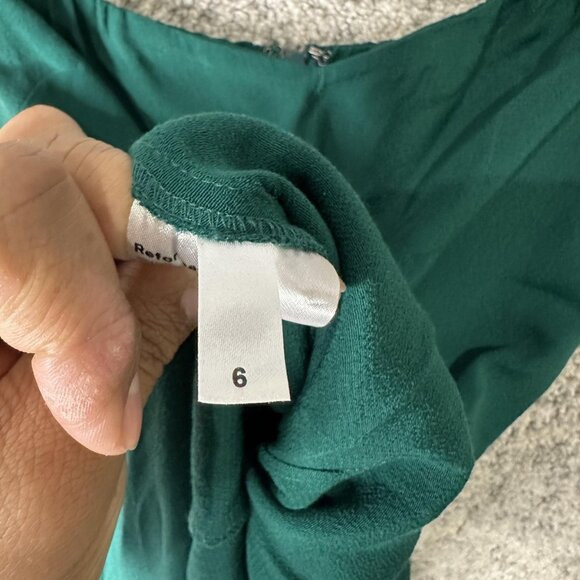 Reformation Dress Womens 6 Green Sweetheart Maxi Ruffle Strap Formal Gown - Picture 7 of 8